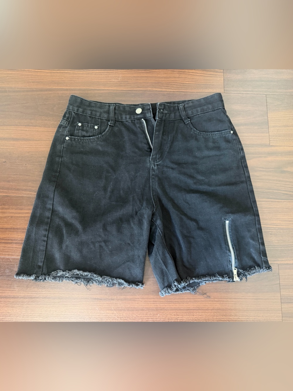Black Denim Cutoff Shorts